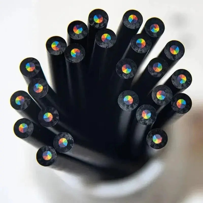 Kawaii Rainbow Pencil Set For Kids Vibrant Gradient Crayons