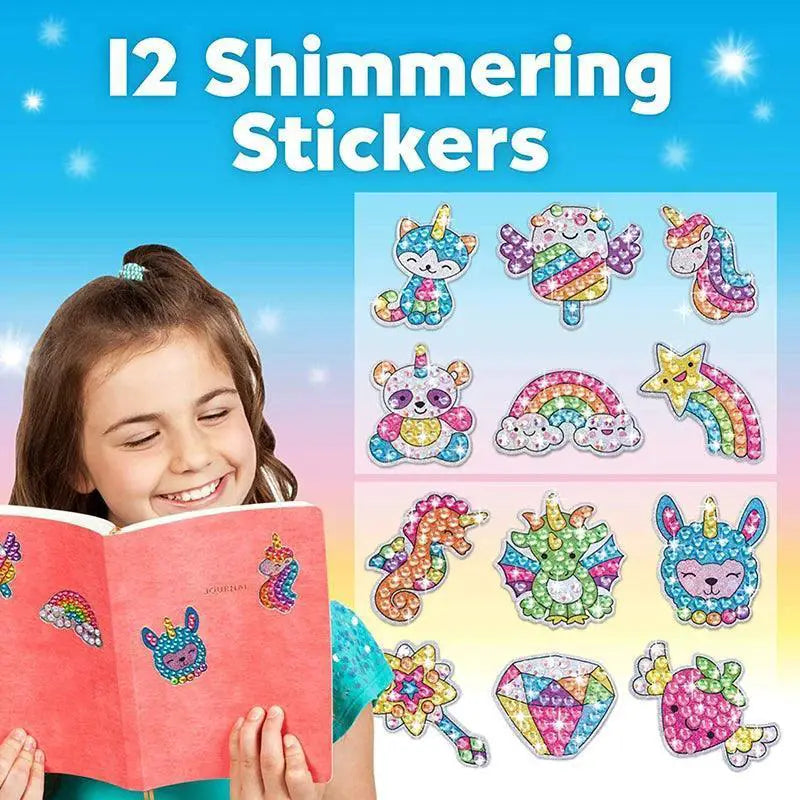 Sparkling Kids Diamond Painting Sticker Kit Animal Theme