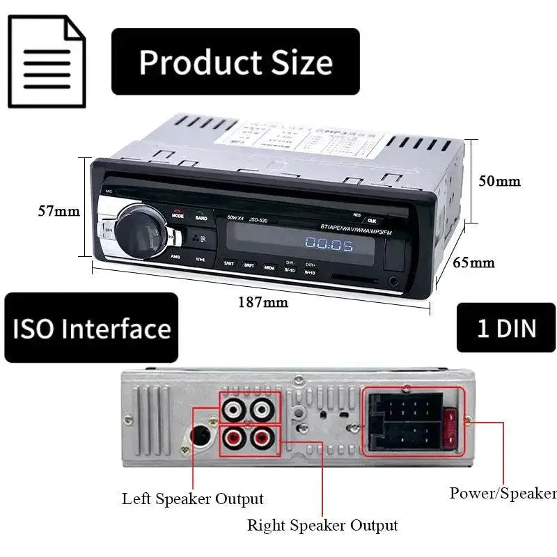Car Bluetooth MP3 Player With FM Radio USB SD Input