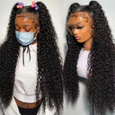 30 Inch Kinky Curly Lace Frontal Wig Remy Human Hair