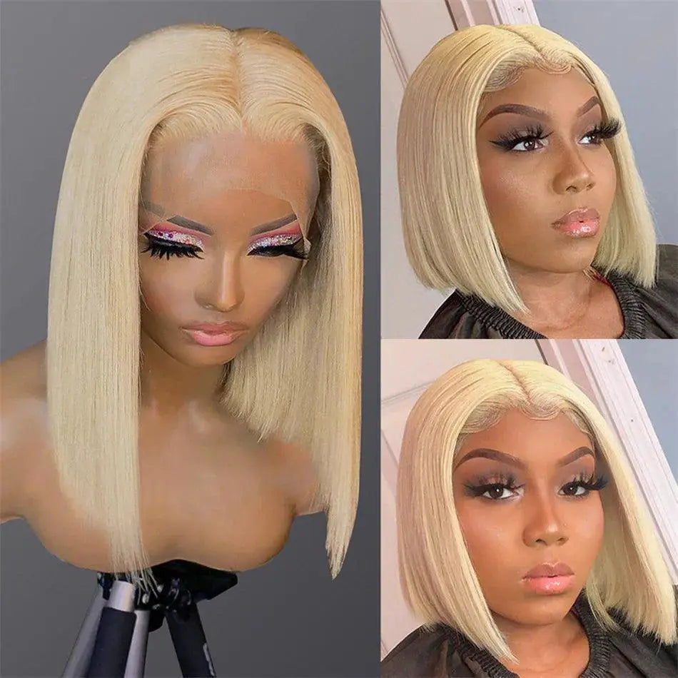 HD Transparent 613 Blonde Lace Frontal Bob Wig 13x6
