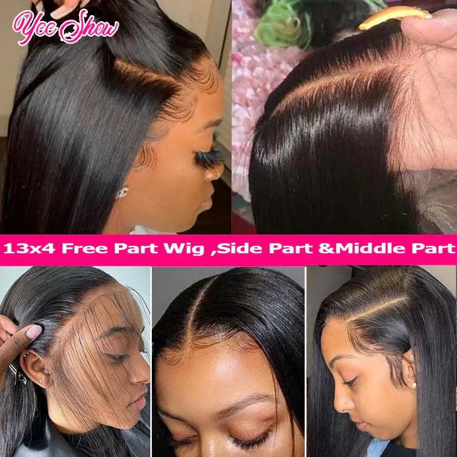 32 Inch HD Lace Front Peruvian Straight Human Hair Wig