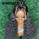 34 Inch HD Lace Front Water Wave Wig Curly Human Hair