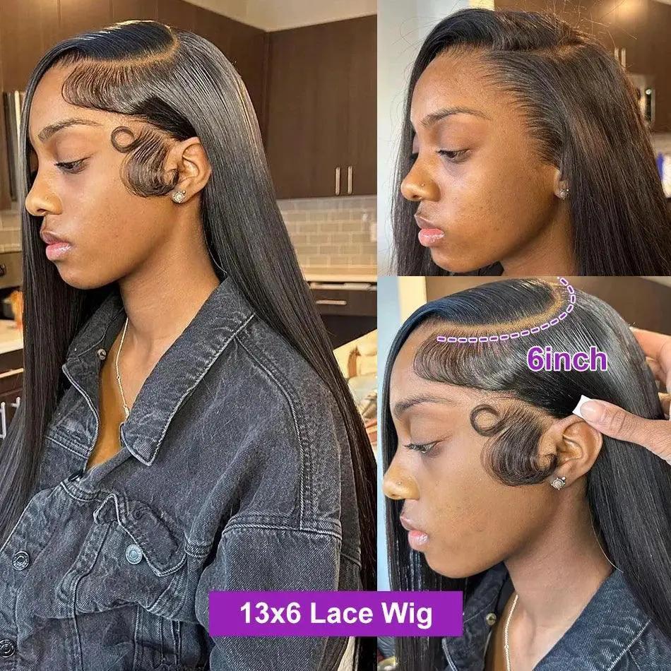 Brazilian Remy Lace Front Wigs Bone Straight 250 Percent HD
