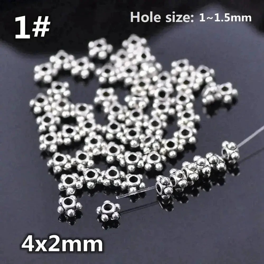 Tibetan Silver Spacer Beads Jewelry Kit Set With 50 Beads