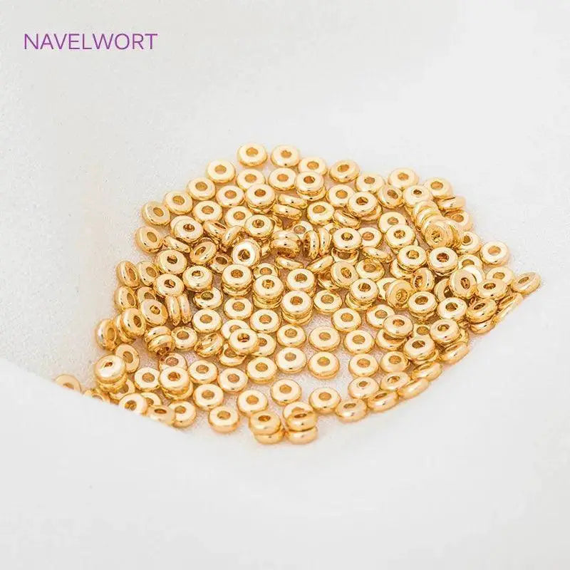 18K Gold Brass Spacer Beads Set for Stylish Jewelry Design