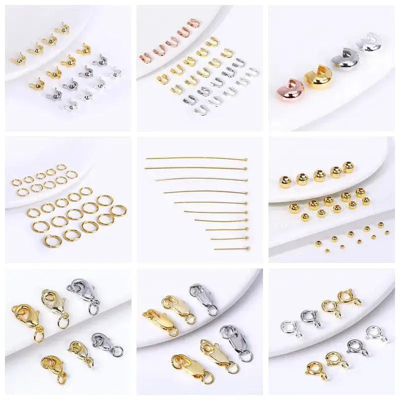 18K Gold Brass Spacer Beads Set for Stylish Jewelry Design