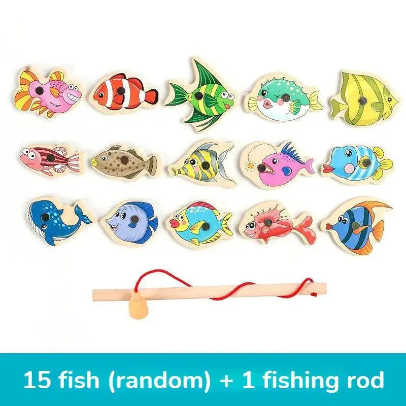 Wooden Magnetic Fishing Game For Marine Life Exploration Toy