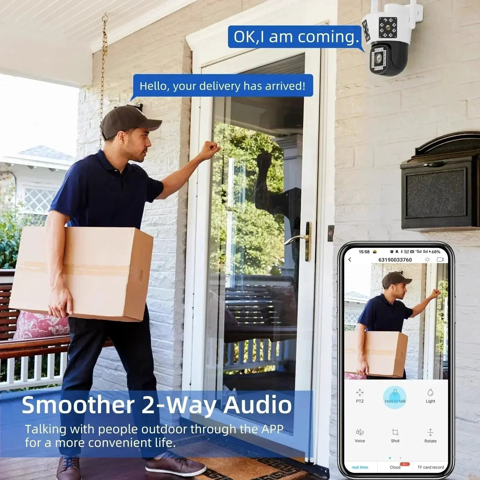 Outdoor AI Security Camera With 6K Surveillance Tracking