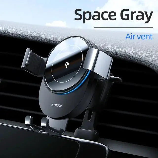 Wireless Car Charger Mount With LED Ring Light Fast Charge