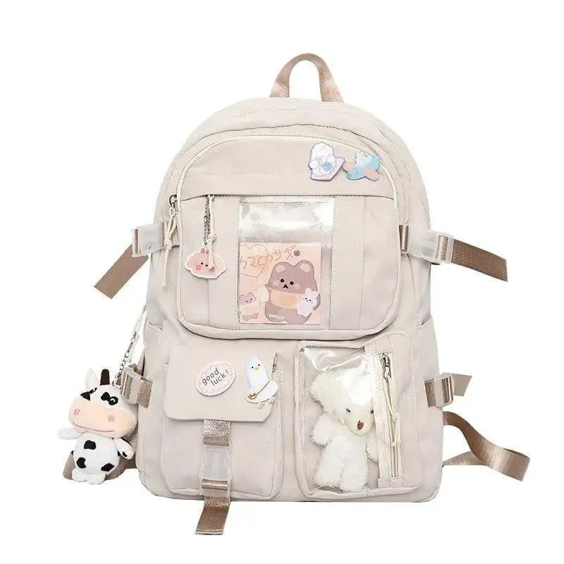 Pink Purple Girls High School Backpack Bag Stylish