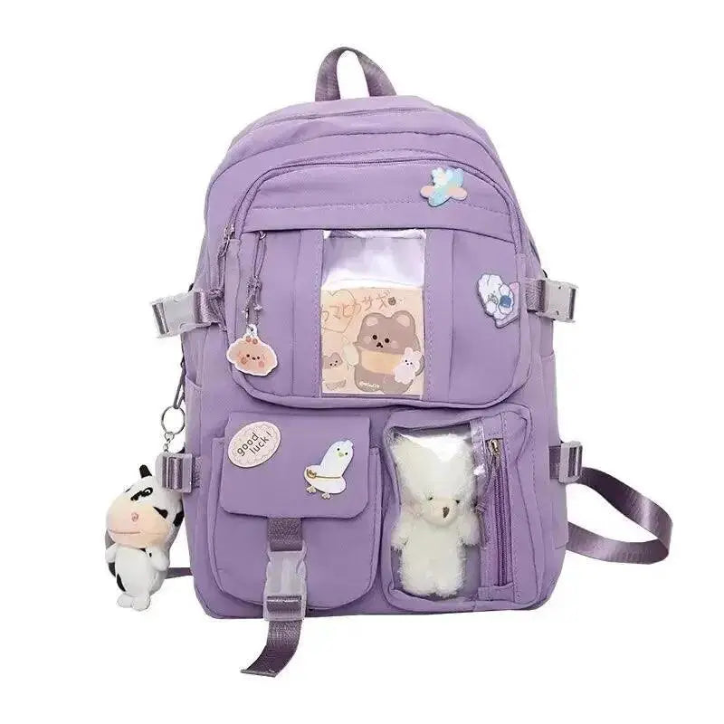 Trendy Durable Pink Purple School Backpack For Students