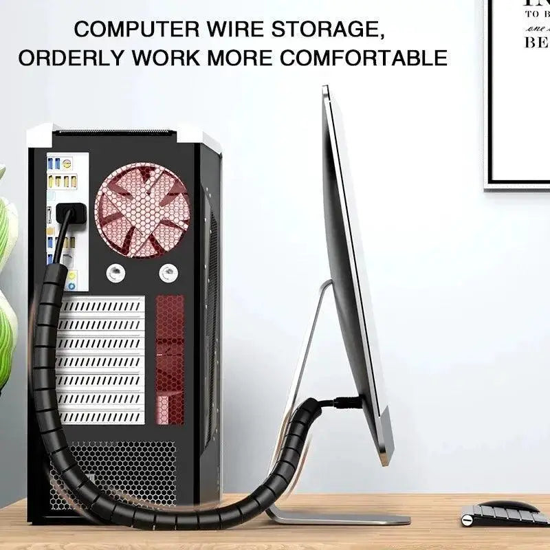 Spiral Wrap Cable Organizer For Tangle Free Cord Management