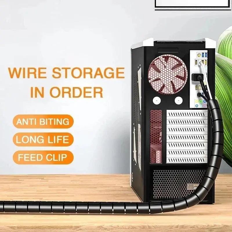 Spiral Wrap Cable Organizer For Tangle Free Cord Management