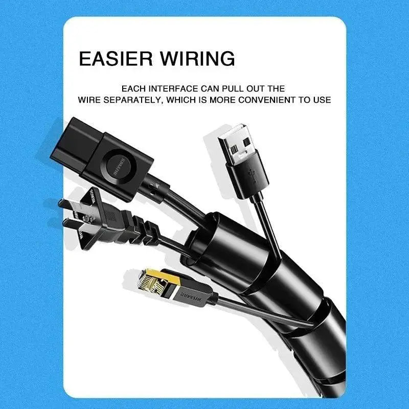 Spiral Wrap Cable Organizer For Tangle Free Cord Management