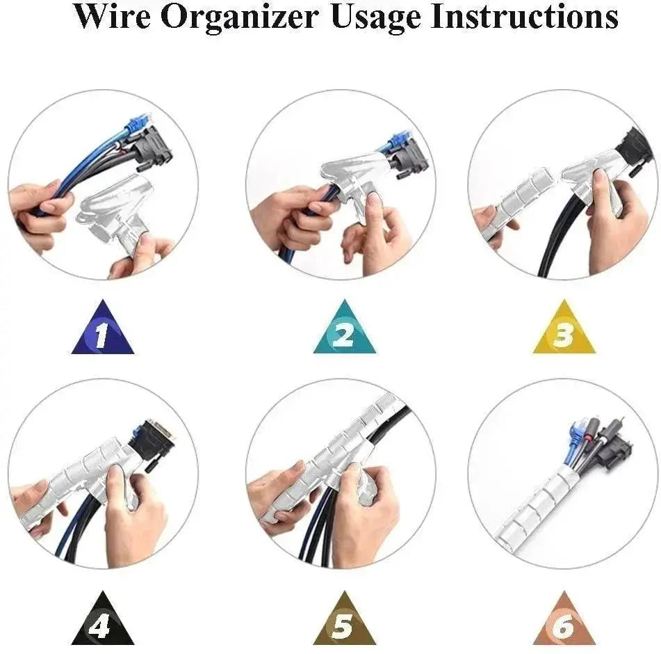 Spiral Wrap Cable Organizer For Tangle Free Cord Management