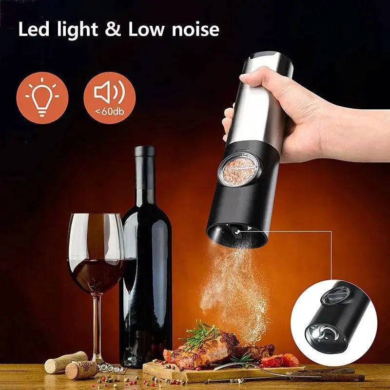 Electric Salt And Pepper Grinder Set USB Rechargeable LED