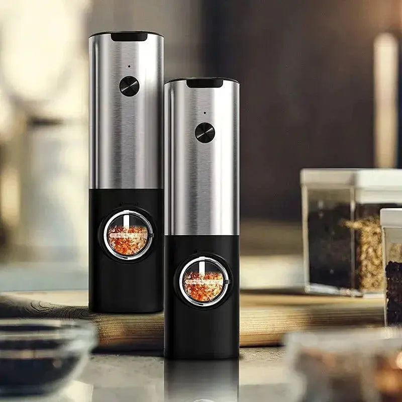 Electric Salt And Pepper Grinder Set USB Rechargeable LED
