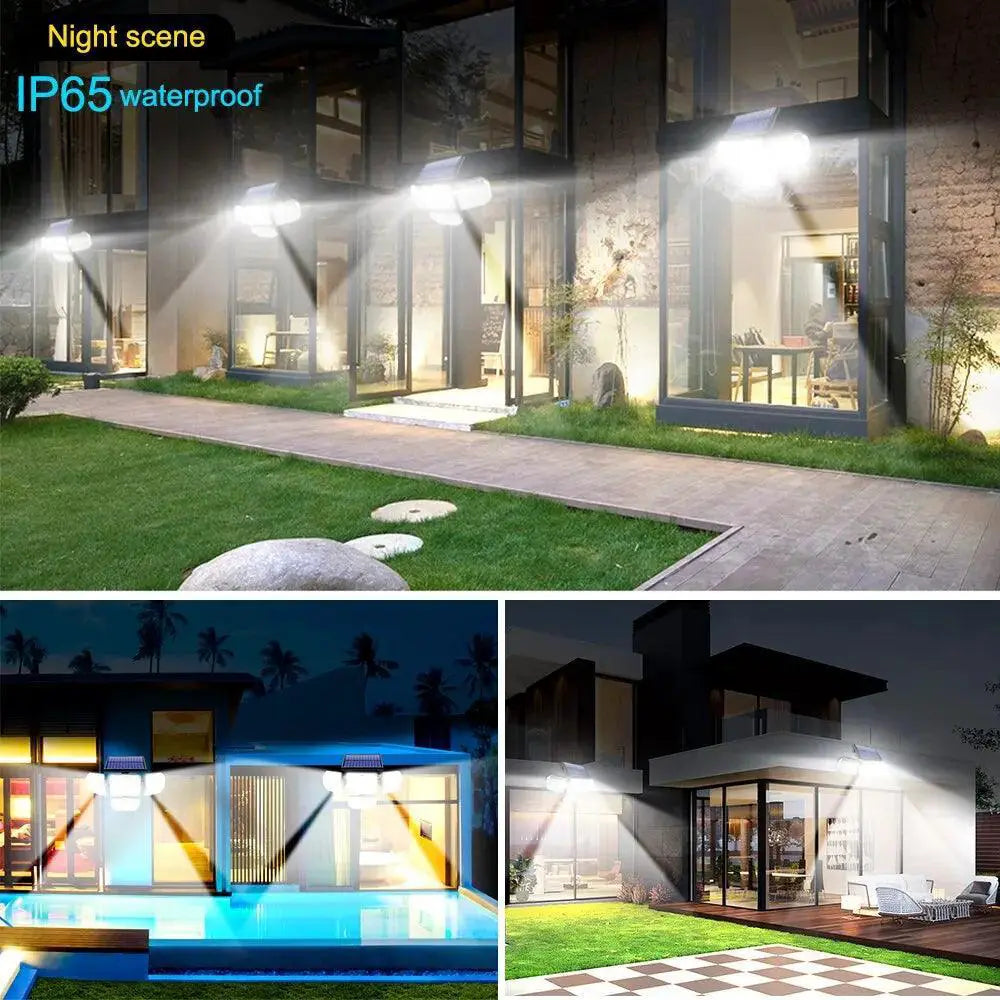 Solar Motion Sensor Security Light Bright Floodlight Outdoor