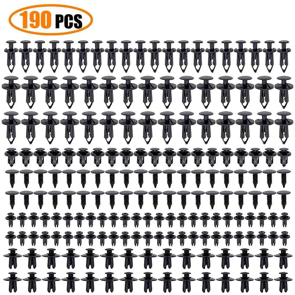 Car Retainer Clips Kit Universal Plastic Fasteners 190 Piece