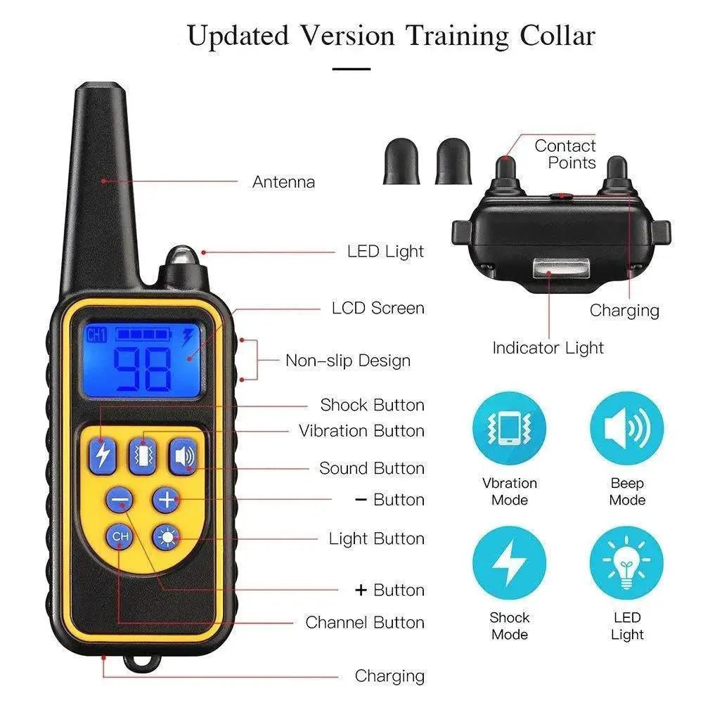 Advanced Waterproof Remote Dog Training Collar 800m Range