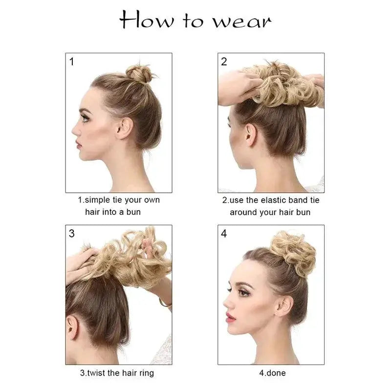 Synthetic Curly Hair Bun Extensions For Instant Updo Style