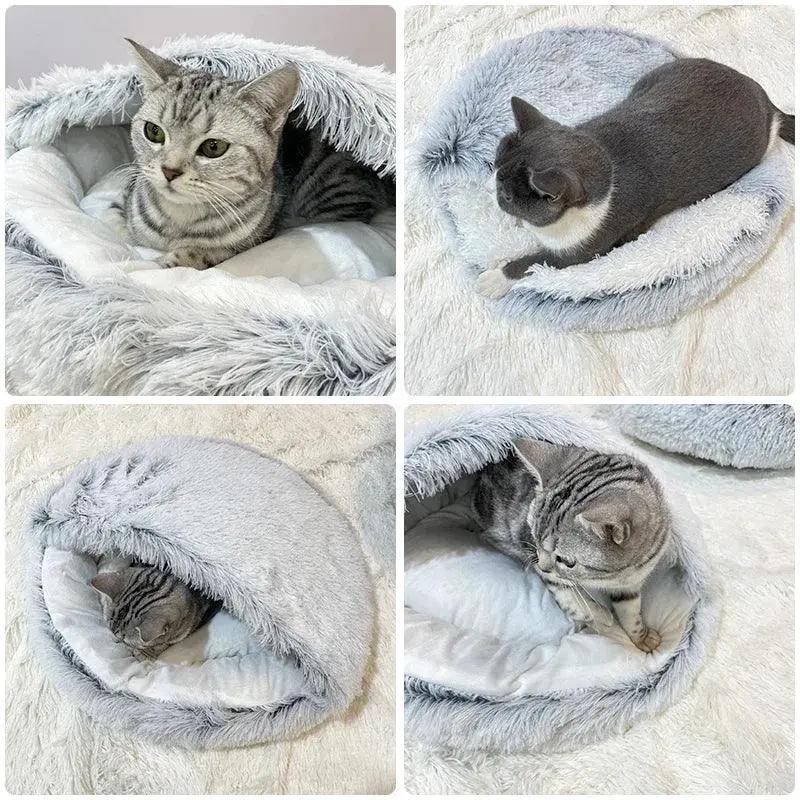 Winter Plush Pet Bed for Cats and Small Dogs Cozy Kennel