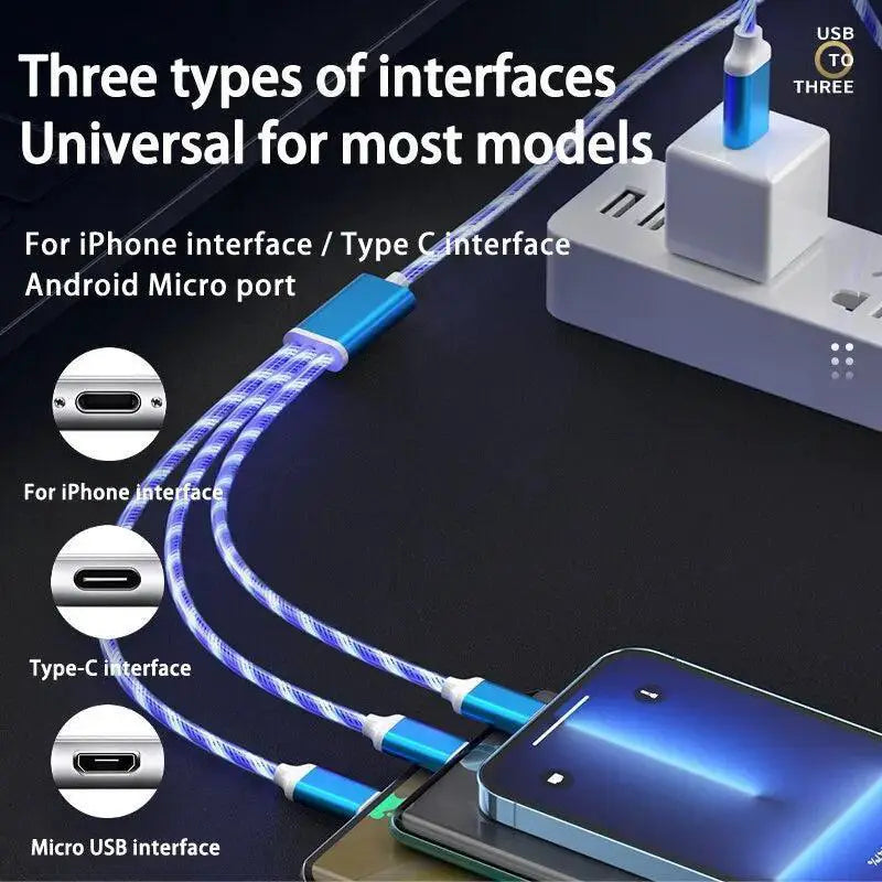 Glowing LED Fast Charger Cable For Ultimate Multi Device