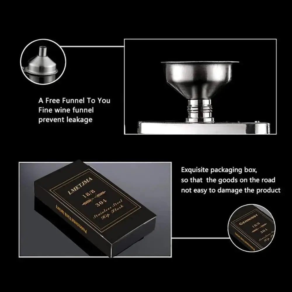 Stainless Steel Hip Flask Set Portable Whiskey Companion