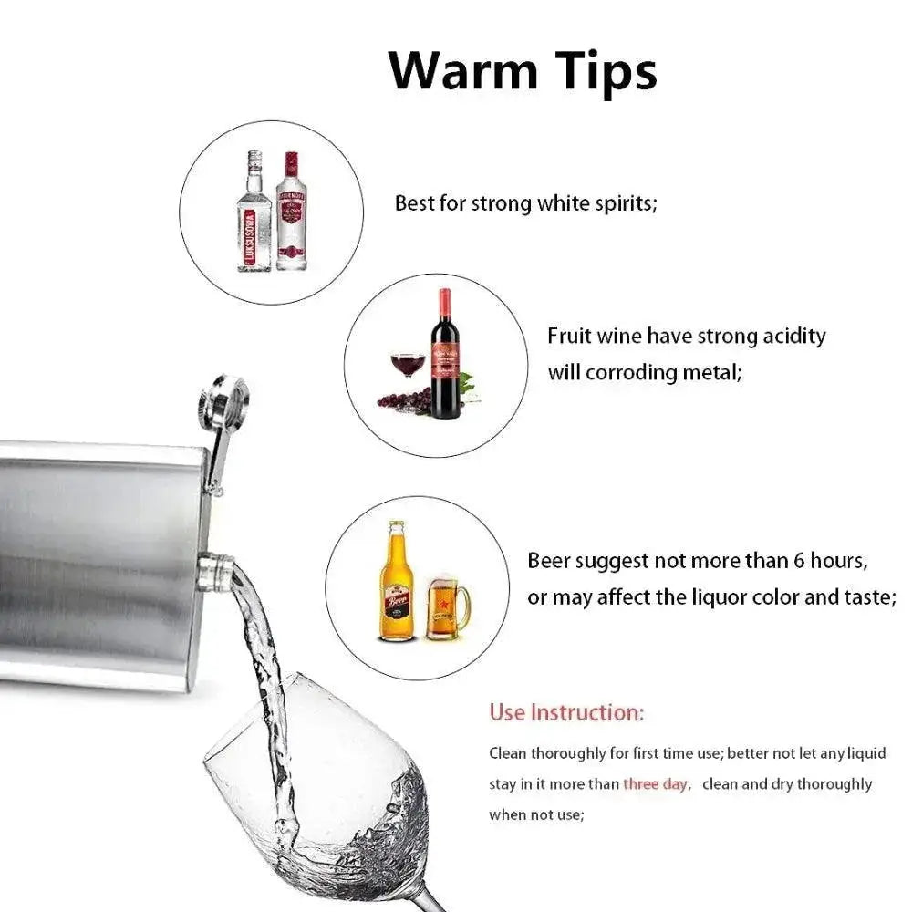 Stainless Steel Hip Flask Set Portable Whiskey Companion