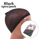 Secure Long Hair Wigs Cap Set In Beige And Black For Comfort