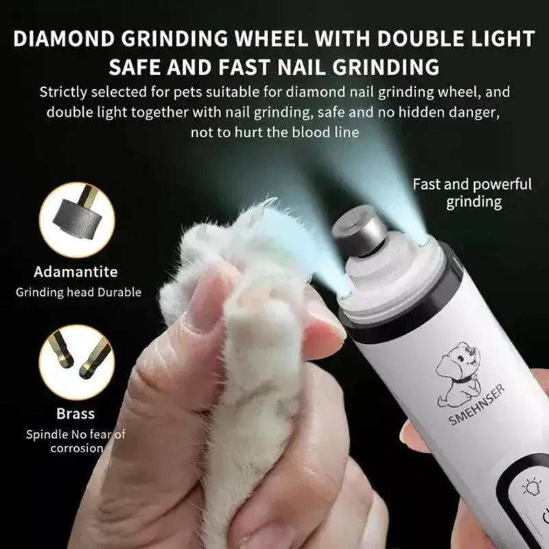 LED Electric Pet Nail Grinder for Dogs and Cats USB Trimmer