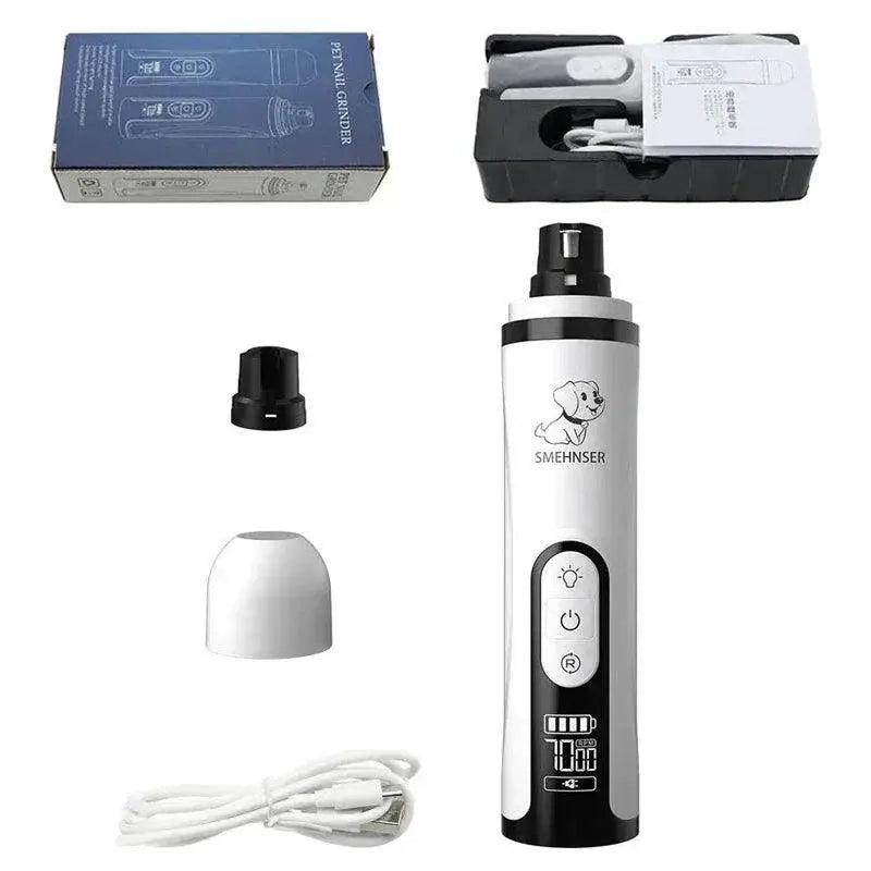 LED Electric Pet Nail Grinder for Dogs and Cats USB Trimmer