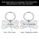 Engraved Pet ID Keychain For Cats And Dogs Personalized Bone