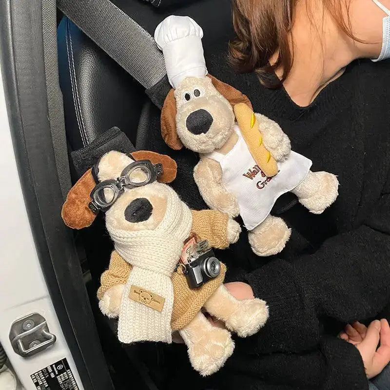 Adorable Dog Seat Belt Cover Plush Shoulder Protector
