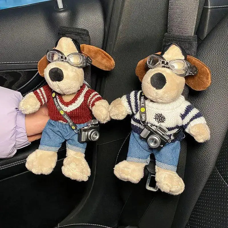 Adorable Dog Seat Belt Cover Plush Shoulder Protector