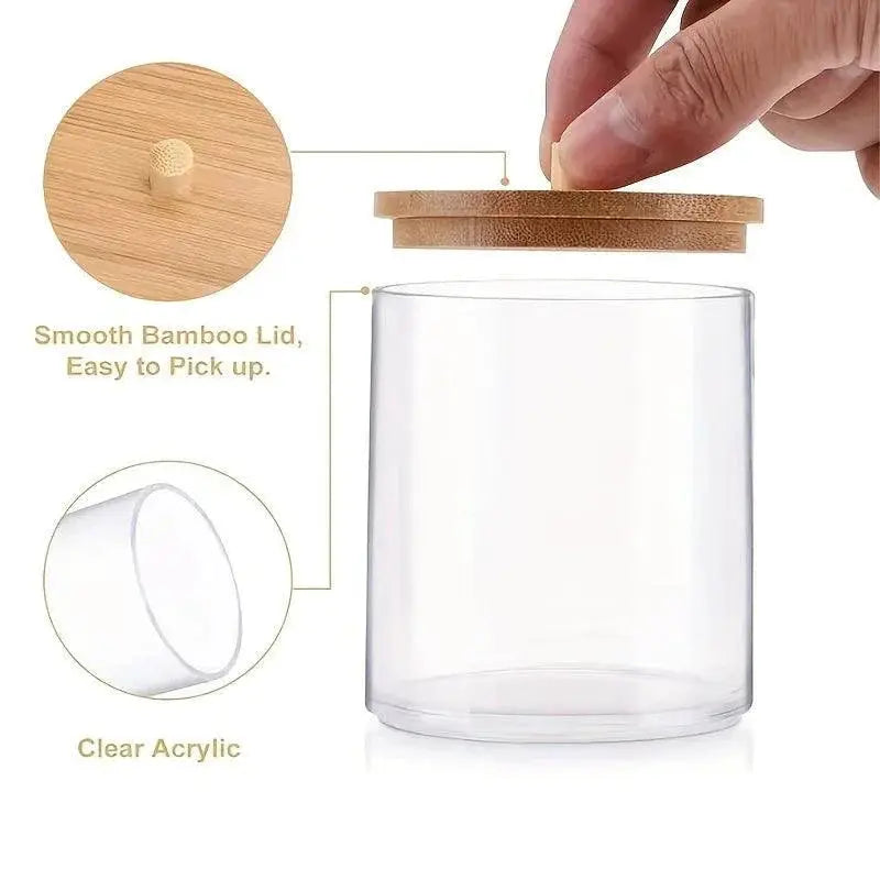 Bamboo Topped Acrylic Storage Organizer For Bathroom