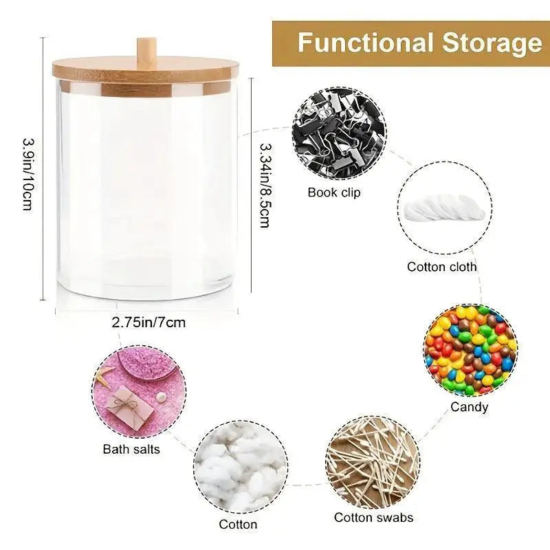 Bamboo Topped Acrylic Storage Organizer For Bathroom