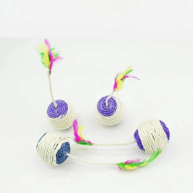 Cat Sisal Scratching Ball Interactive Toy For Kittens Fun