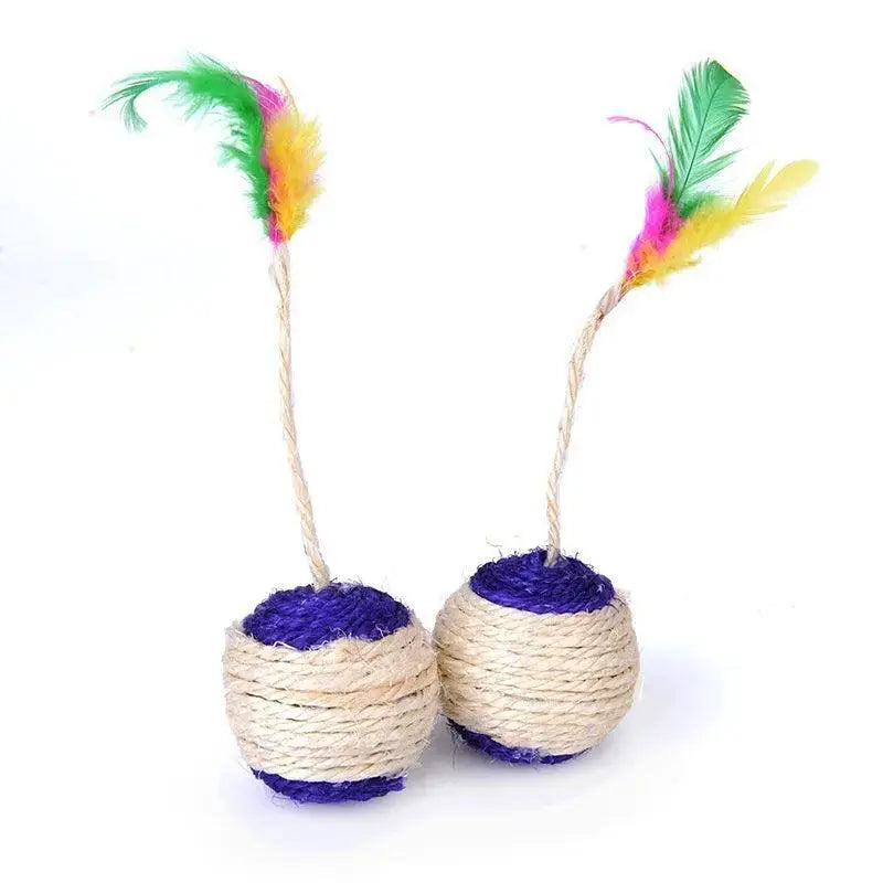 Cat Sisal Scratching Ball Interactive Toy For Kittens Fun