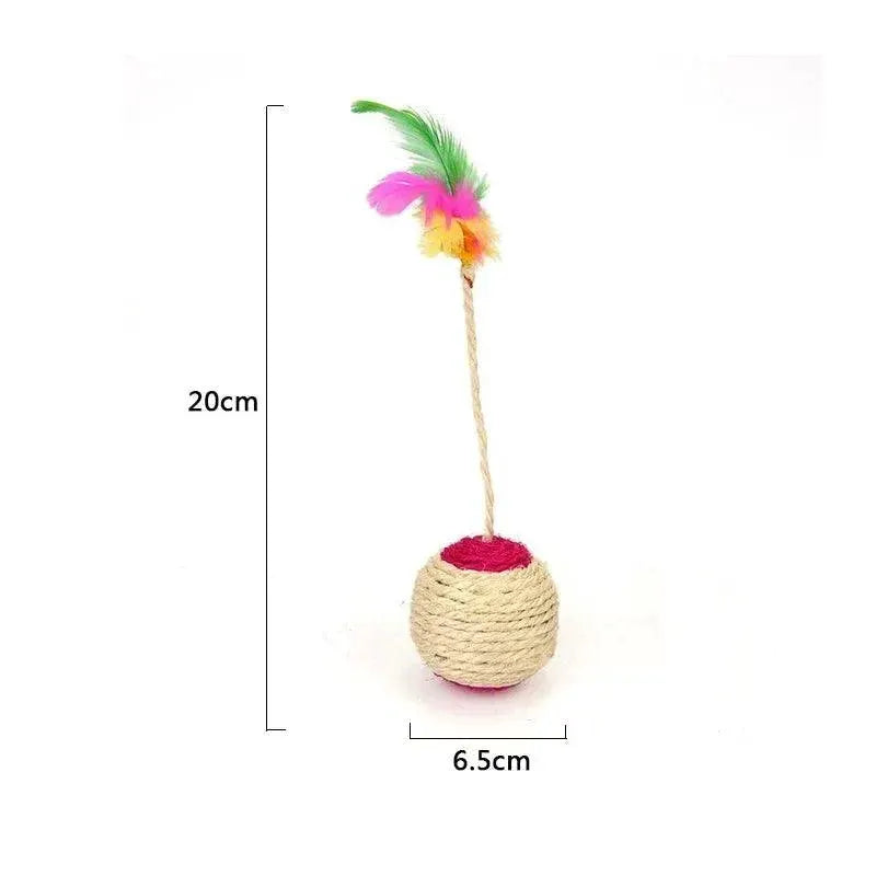 Cat Sisal Scratching Ball Interactive Toy For Kittens Fun
