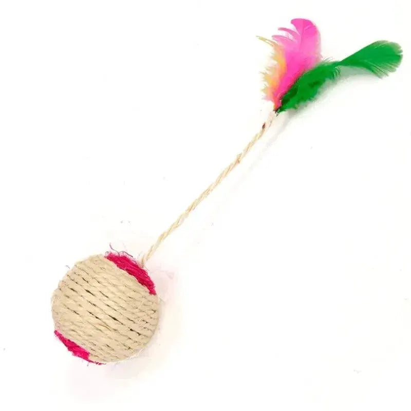 Cat Sisal Scratching Ball Interactive Toy For Kittens Fun