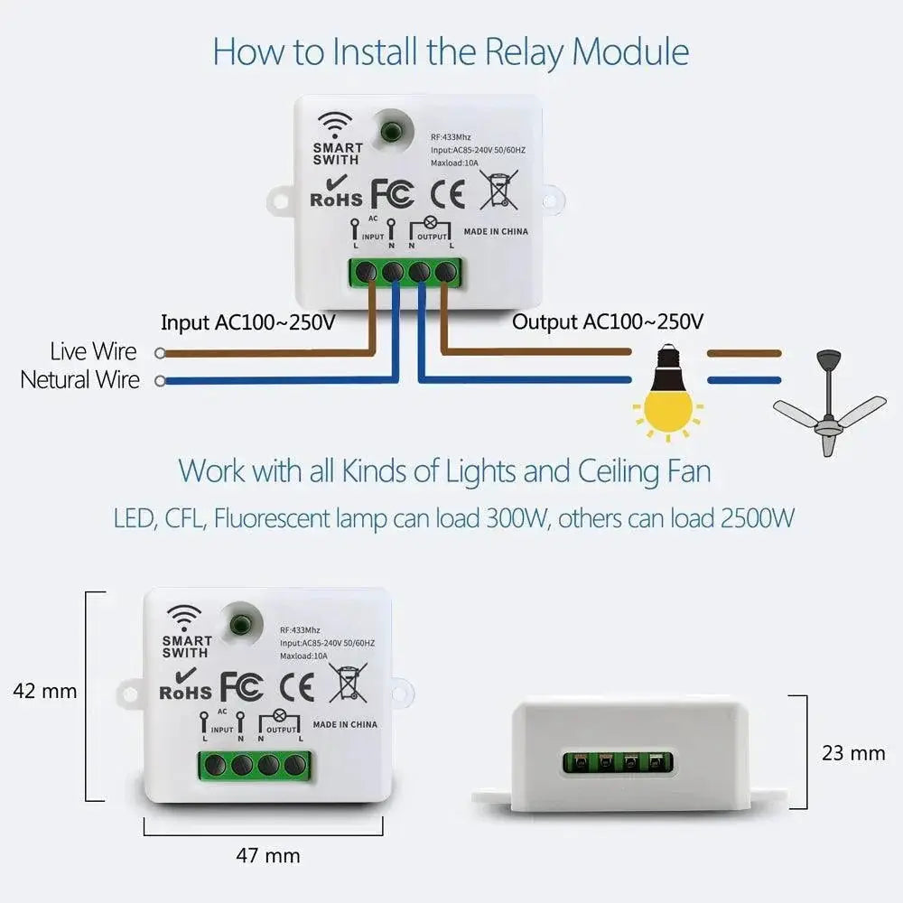 Wireless Remote Switch For LED Lights Home Automation