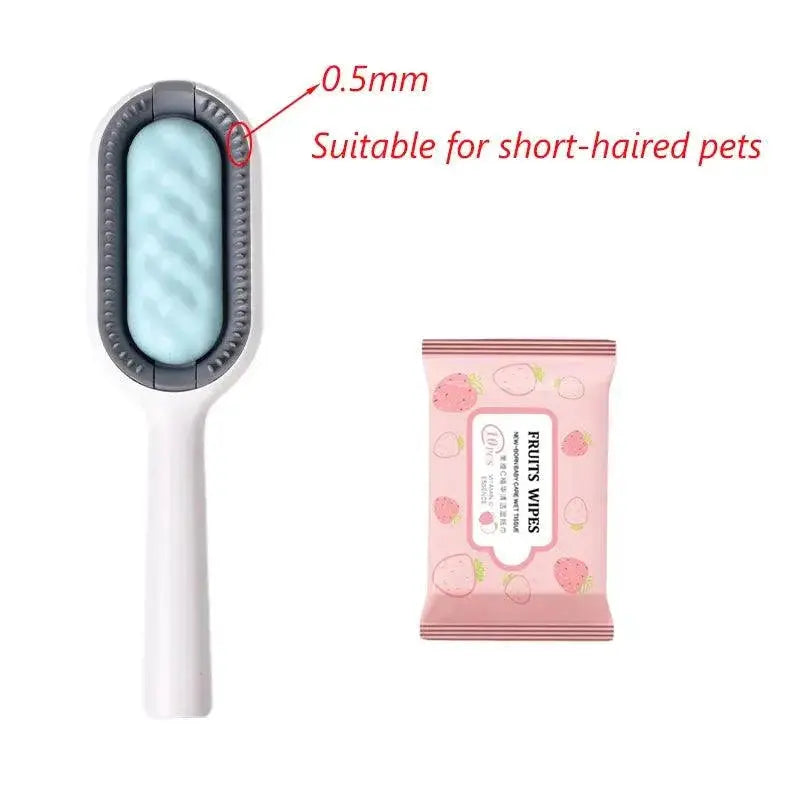 Double Sided Pet Grooming Brushes With Wipes Versatile Comb