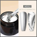 Gold Silver Mirror Finish Gel Nail Kit