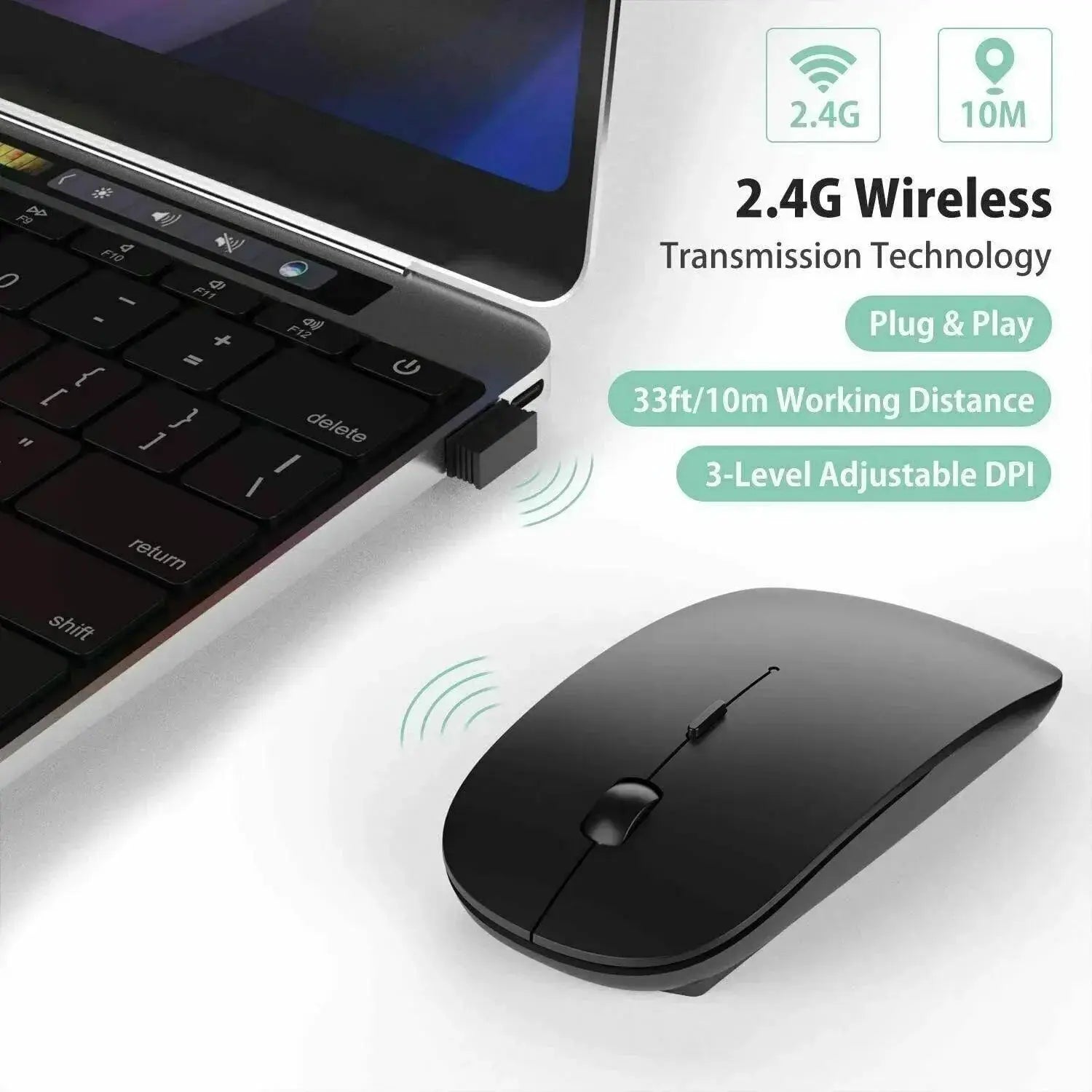 Slim Wireless Optical Mouse for PC Laptop Ultimate Precision