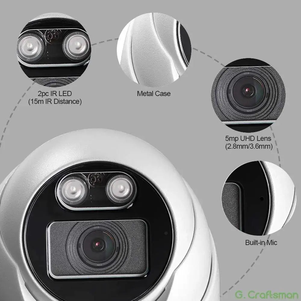 AI Enhanced XMeye Indoor PoE IP Camera Night Vision