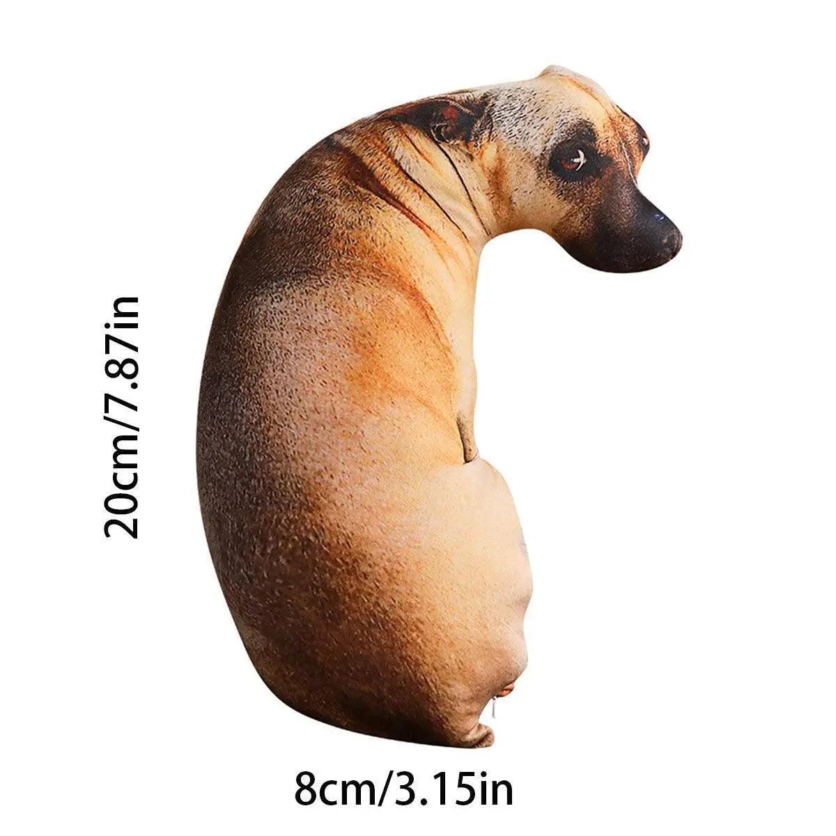 3D Dog Printed Throw Pillow Lifelike Animal Lover Cushion