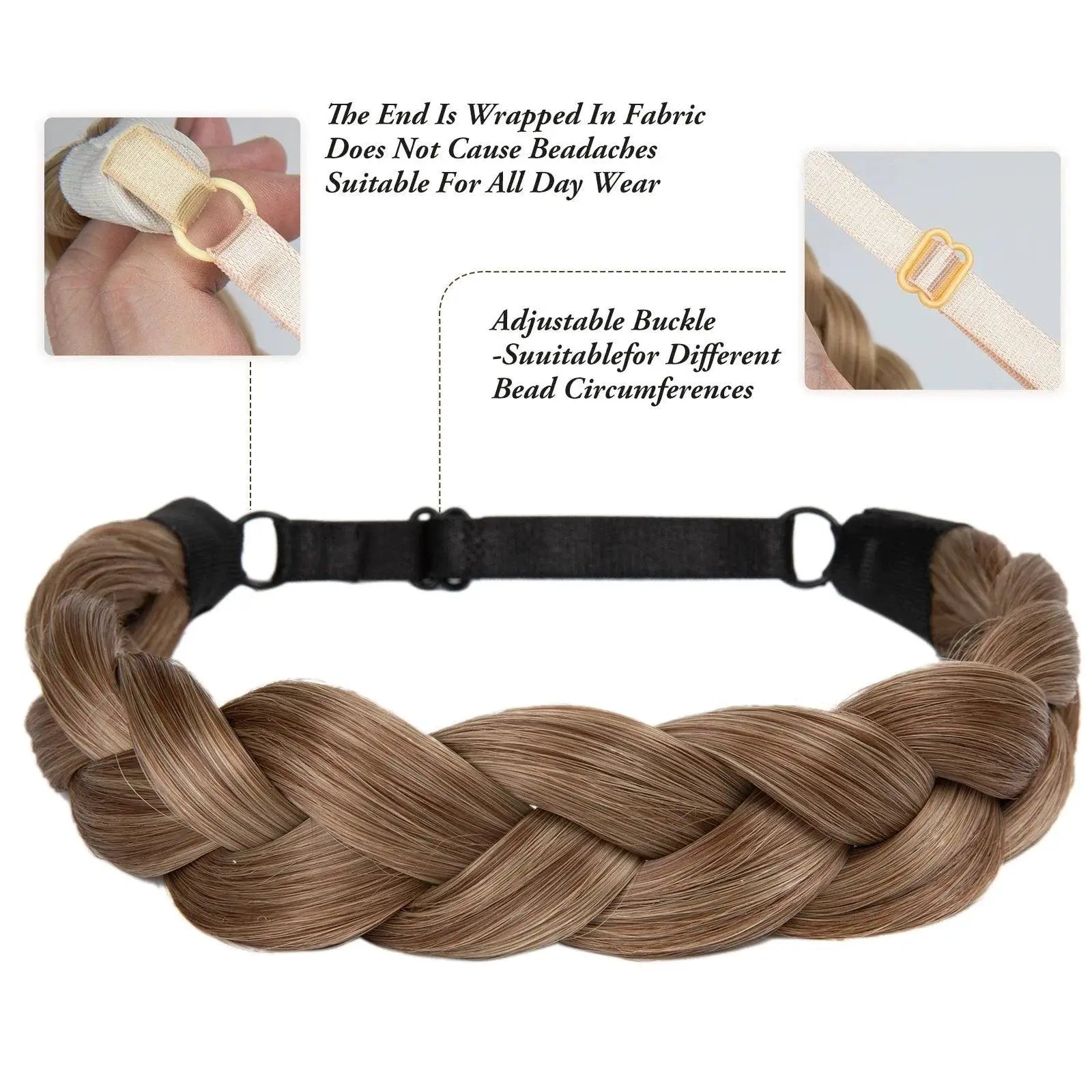 Bohemian Fishtail Braids Headband Hairpiece for Festivals