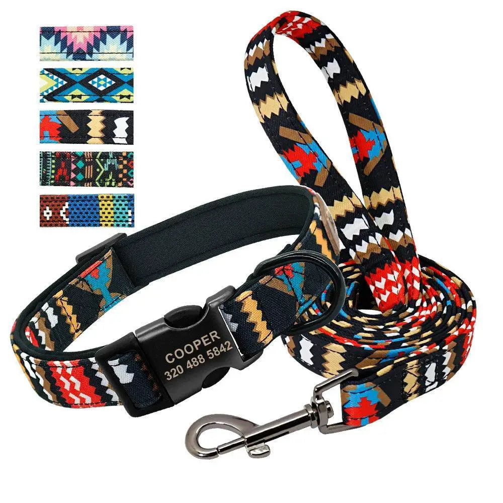 Reflective Nylon Dog Collar Set For Personalized Safety